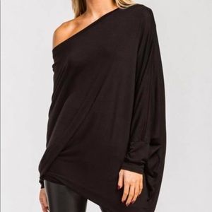 Black off the shoulder top